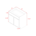 Shady Slim White Shaker - 36"W Base Cabinet