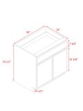 Shady Slim Oak - 36"W Standard Base Cabinet 2-Doors 1-Drawer 1-Adjustable Shelf