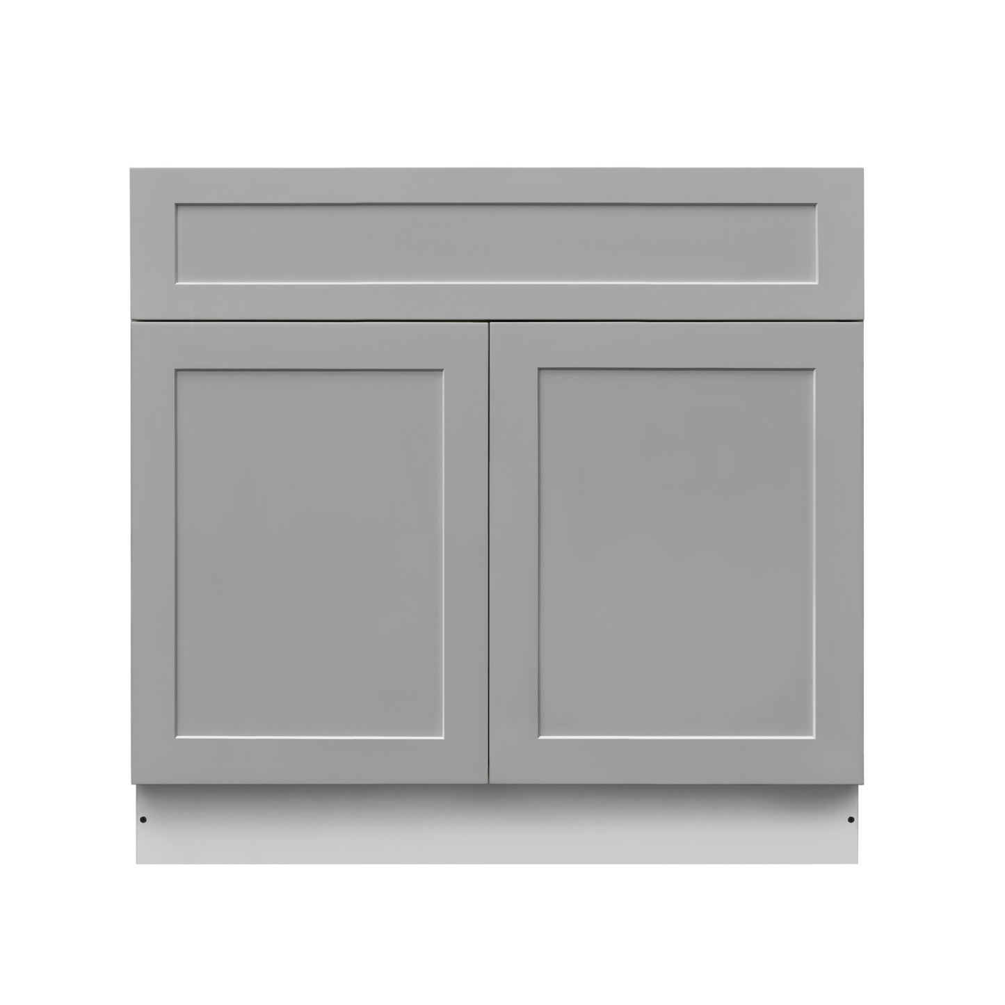 White Box Gray Shaker - 36"W Standard Base Cabinet 2-Doors 1-Drawer 1-Adjustable Shelf
