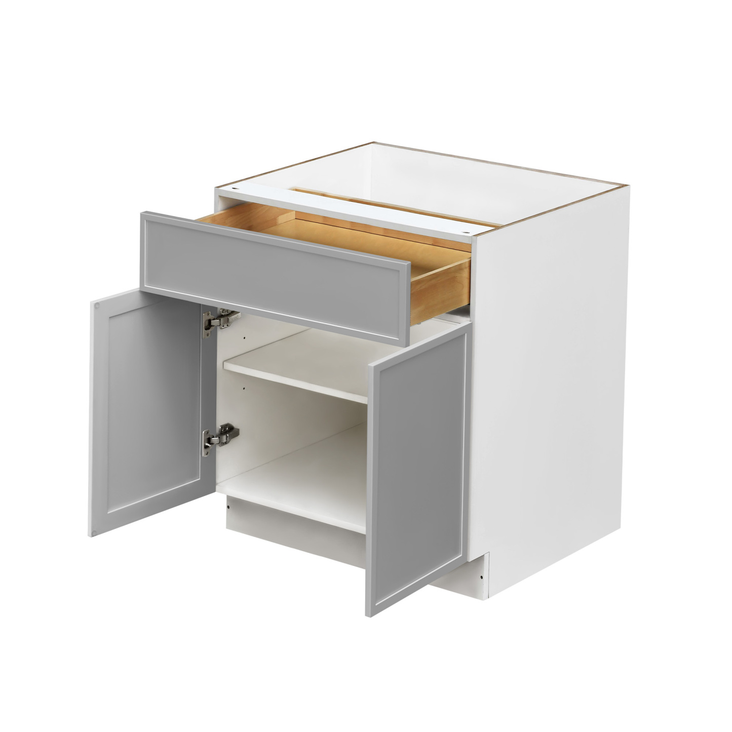 White Box Gray Slim - 36"W Standard Base Cabinet 2-Doors 1-Drawer 1-Adjustable Shelf