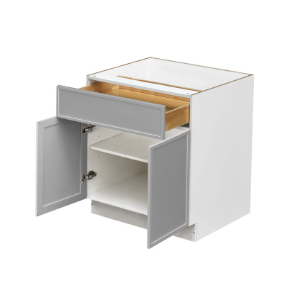 White Box Gray Slim - 36"W Standard Base Cabinet 2-Doors 1-Drawer 1-Adjustable Shelf