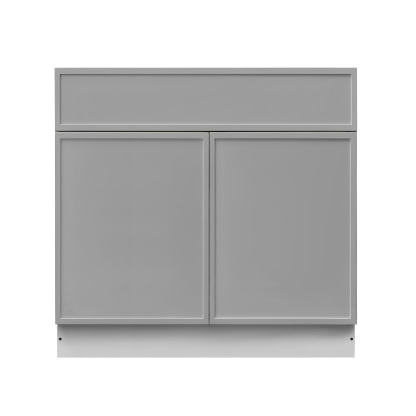 White Box Gray Slim - 36"W Standard Base Cabinet 2-Doors 1-Drawer 1-Adjustable Shelf