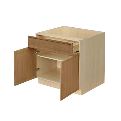 Natural Box Oak Slim - 36"W Standard Base Cabinet 2-Doors 1-Drawer 1-Adjustable Shelf