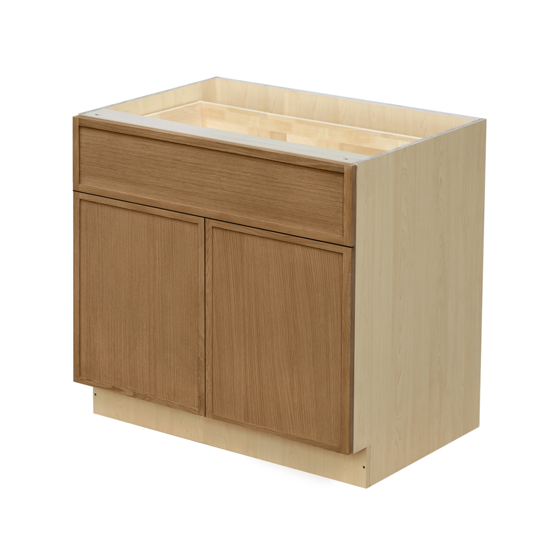 Natural Box Oak Slim - 36"W Standard Base Cabinet 2-Doors 1-Drawer 1-Adjustable Shelf