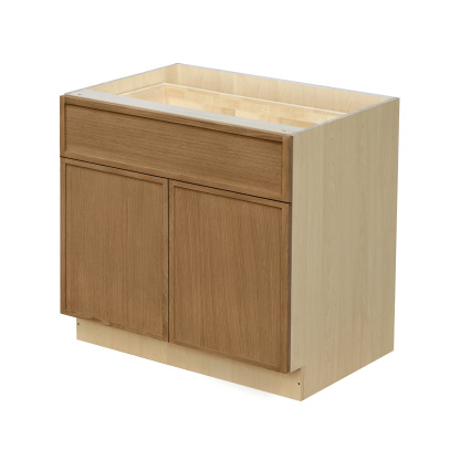 Natural Box Oak Slim - 36"W Standard Base Cabinet 2-Doors 1-Drawer 1-Adjustable Shelf