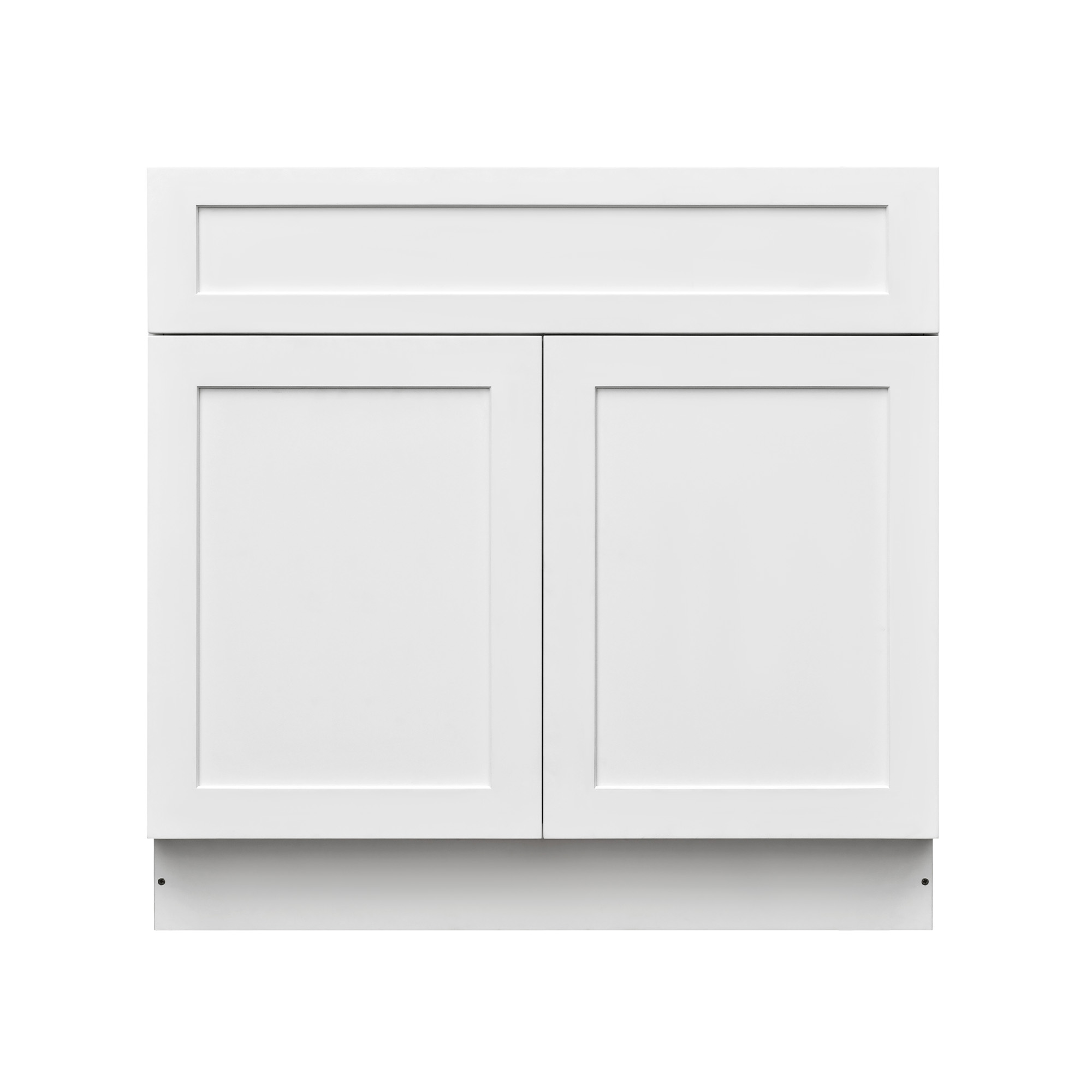 White Shaker - 36"W Standard Base Cabinet 2-Doors 1-Drawer 1-Adjustable Shelf