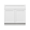 White Shaker - 36"W Standard Base Cabinet 2-Doors 1-Drawer 1-Adjustable Shelf