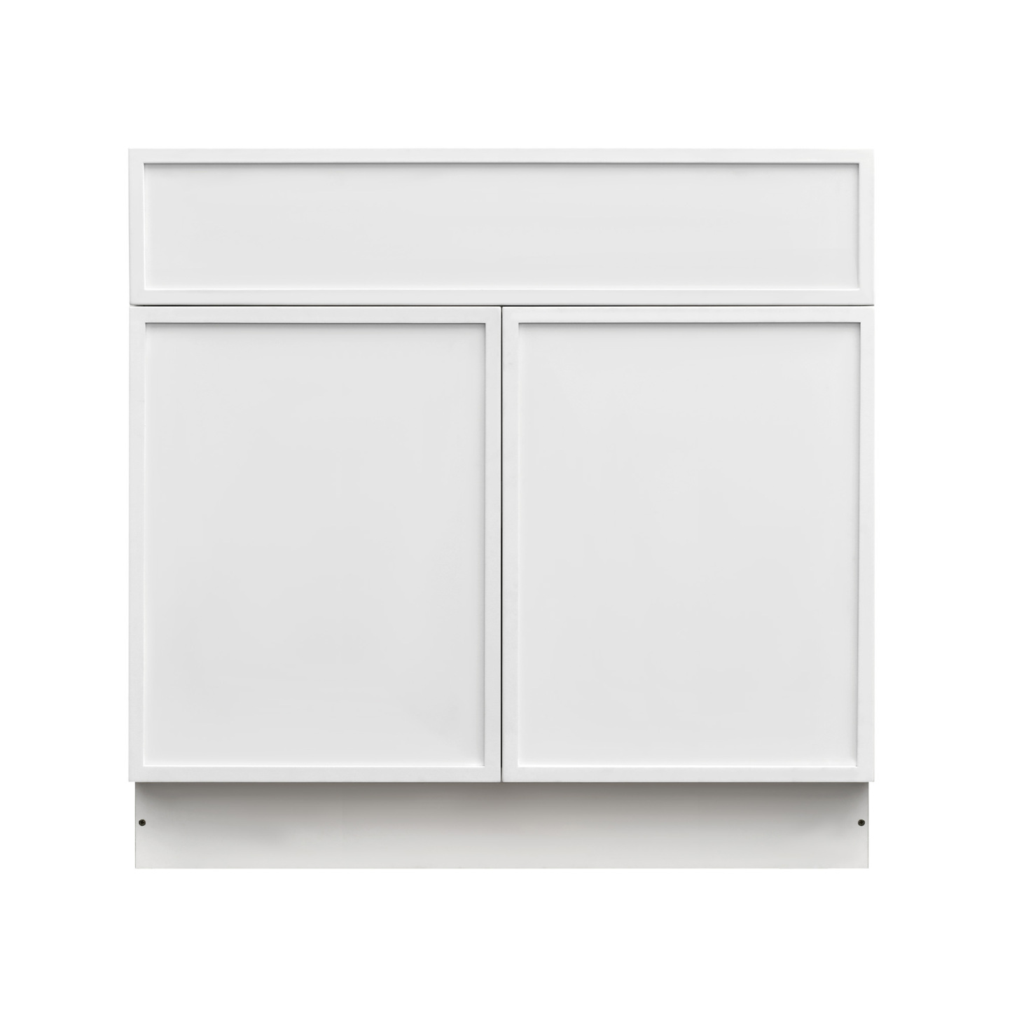 Slim White Shaker - 36"W Standard Base Cabinet 2-Doors 1-Drawer 1-Adjustable Shelf