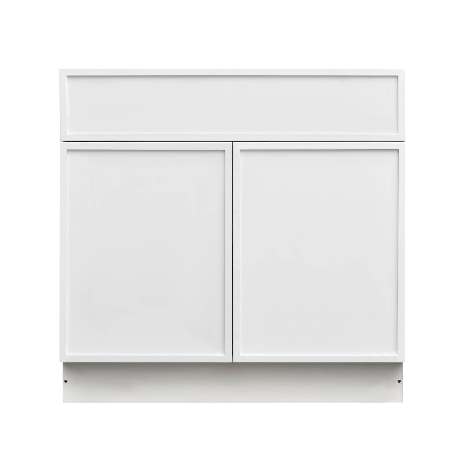 Slim White Shaker - 36"W Standard Base Cabinet 2-Doors 1-Drawer 1-Adjustable Shelf
