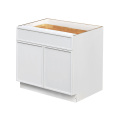 Slim White Shaker - 36"W Standard Base Cabinet 2-Doors 1-Drawer 1-Adjustable Shelf