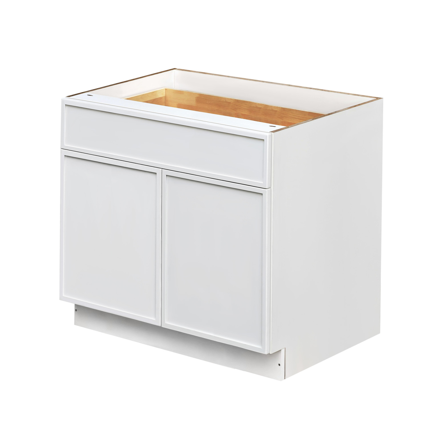 Slim White Shaker - 36"W Standard Base Cabinet 2-Doors 1-Drawer 1-Adjustable Shelf