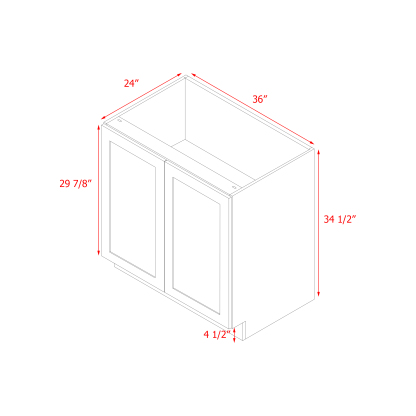Mallorca Dolphin Gray Shaker - 36"W Base Cabinet
