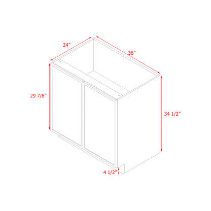 Shady Slim Gray Shaker - 36"W Base Cabinet