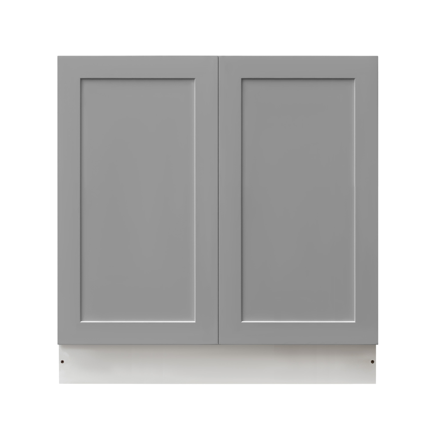 White Box Gray Shaker - 36"W Full-Height Door Base Cabinet 2-Doors 1-Adjustable Shelf