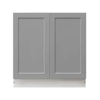 White Box Gray Shaker - 36"W Full-Height Door Base Cabinet 2-Doors 1-Adjustable Shelf