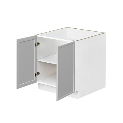 White Box Gray Slim - 36"W Full-Height Door Base Cabinet 2-Doors 1-Adjustable Shelf