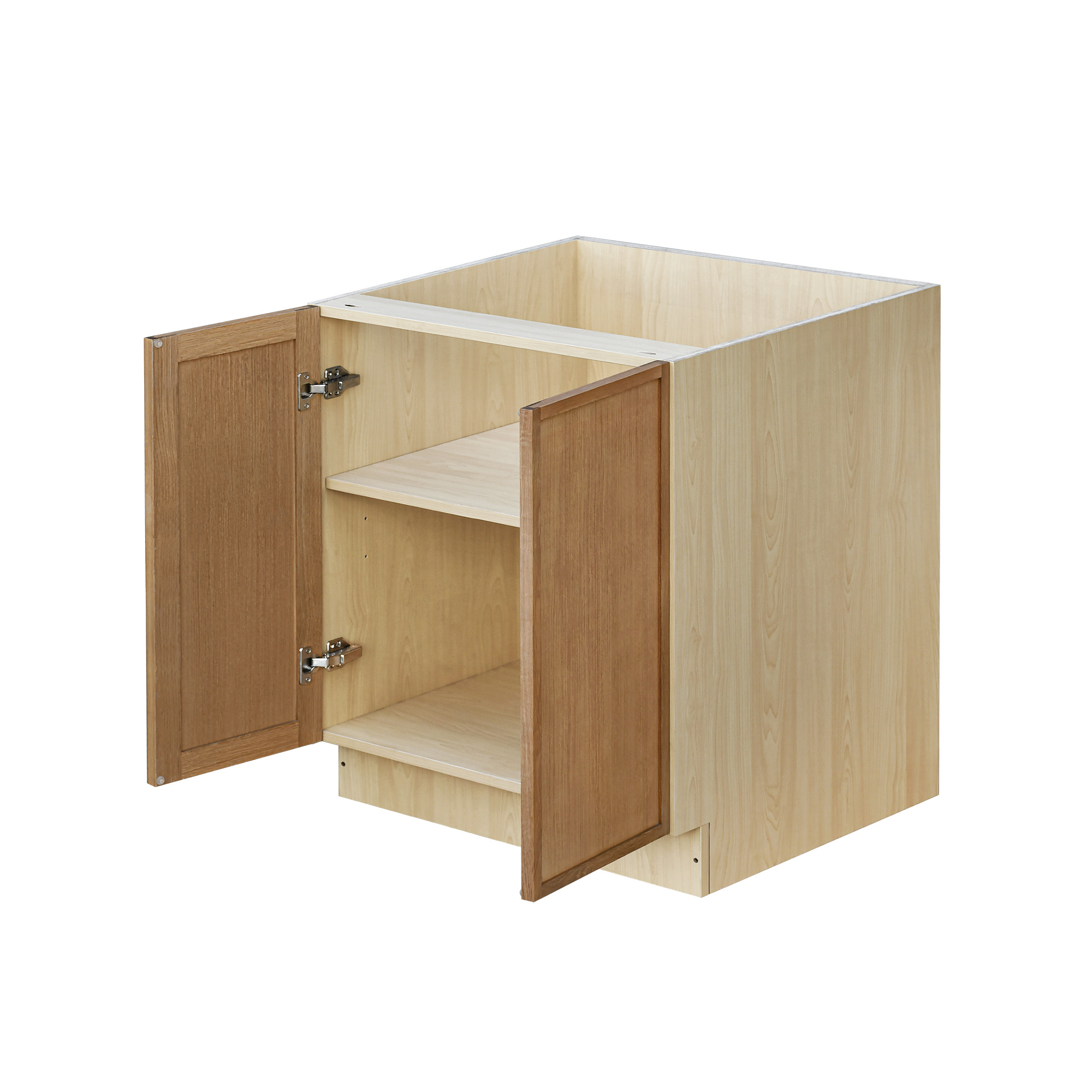 Natural Box Oak Slim - 36"W Full-Height Door Base Cabinet 2-Doors 1-Adjustable Shelf