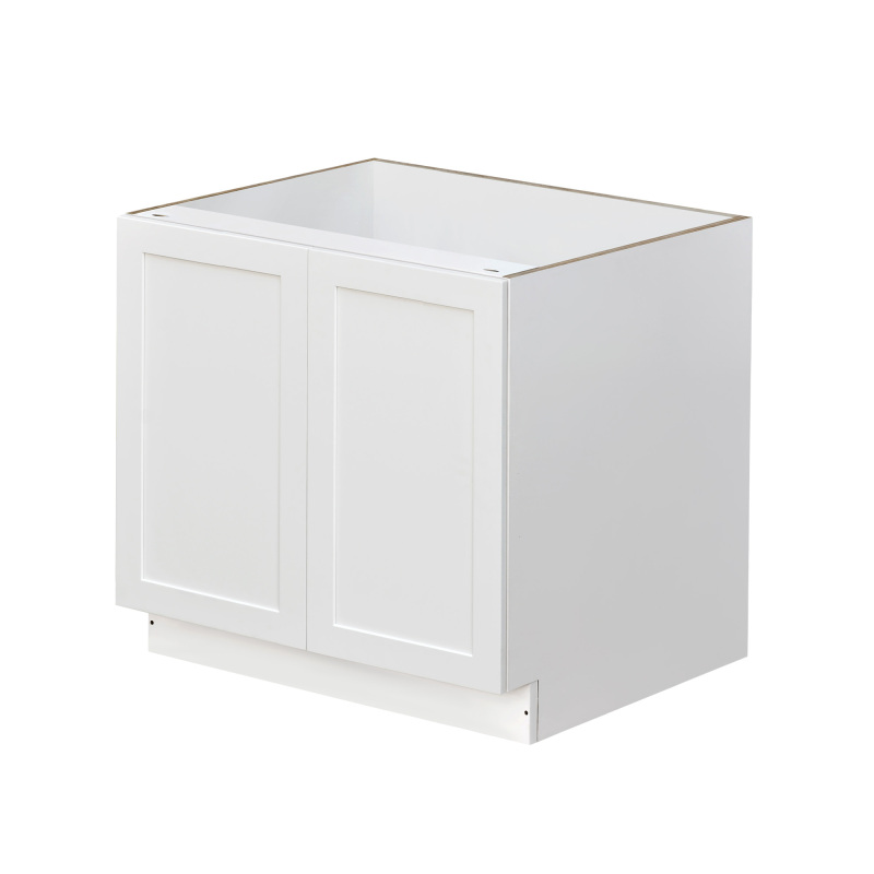White Shaker - 36"W Full-Height Door Base Cabinet 2-Doors 1-Adjustable Shelf
