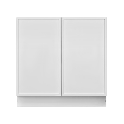 Slim White Shaker - 36"W Full-Height Door Base Cabinet 2-Doors 1-Adjustable Shelf