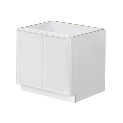 Slim White Shaker - 36"W Full-Height Door Base Cabinet 2-Doors 1-Adjustable Shelf