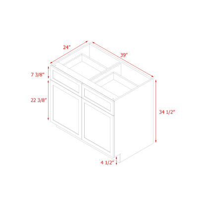 Mallorca White Shaker - 39"W Standard Base Cabinet