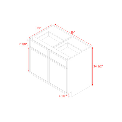 Shady Slim White Shaker - 39"W Base Cabinet