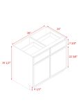 Shady Slim Oak - 39"W Standard Base Cabinet 2-Doors 2-Drawers 1-Adjustable Shelf