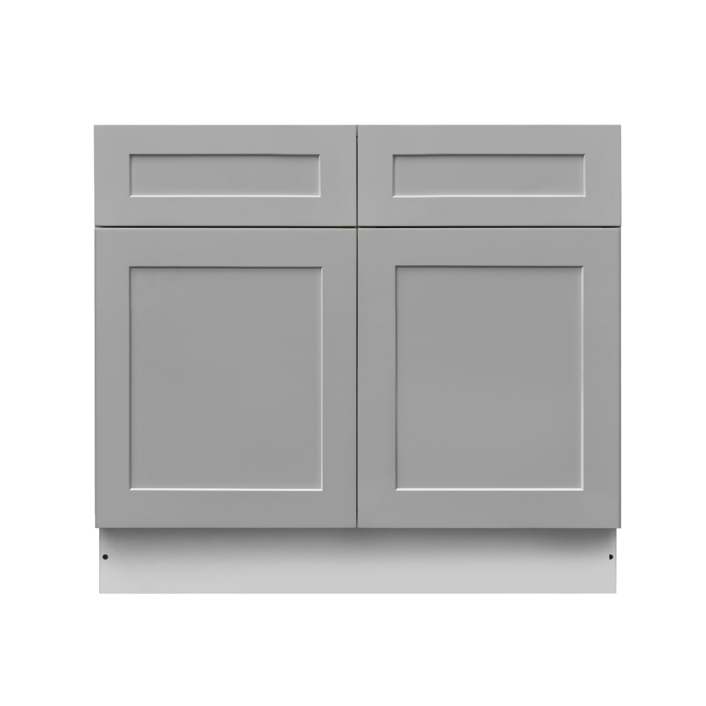 White Box Gray Shaker - 39"W Standard Base Cabinet 2-Doors 2-Drawers 1-Adjustable Shelf