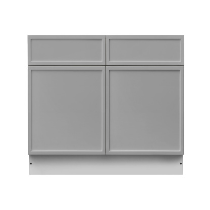 White Box Gray Slim - 39"W Standard Base Cabinet 2-Doors 2-Drawers 1-Adjustable Shelf