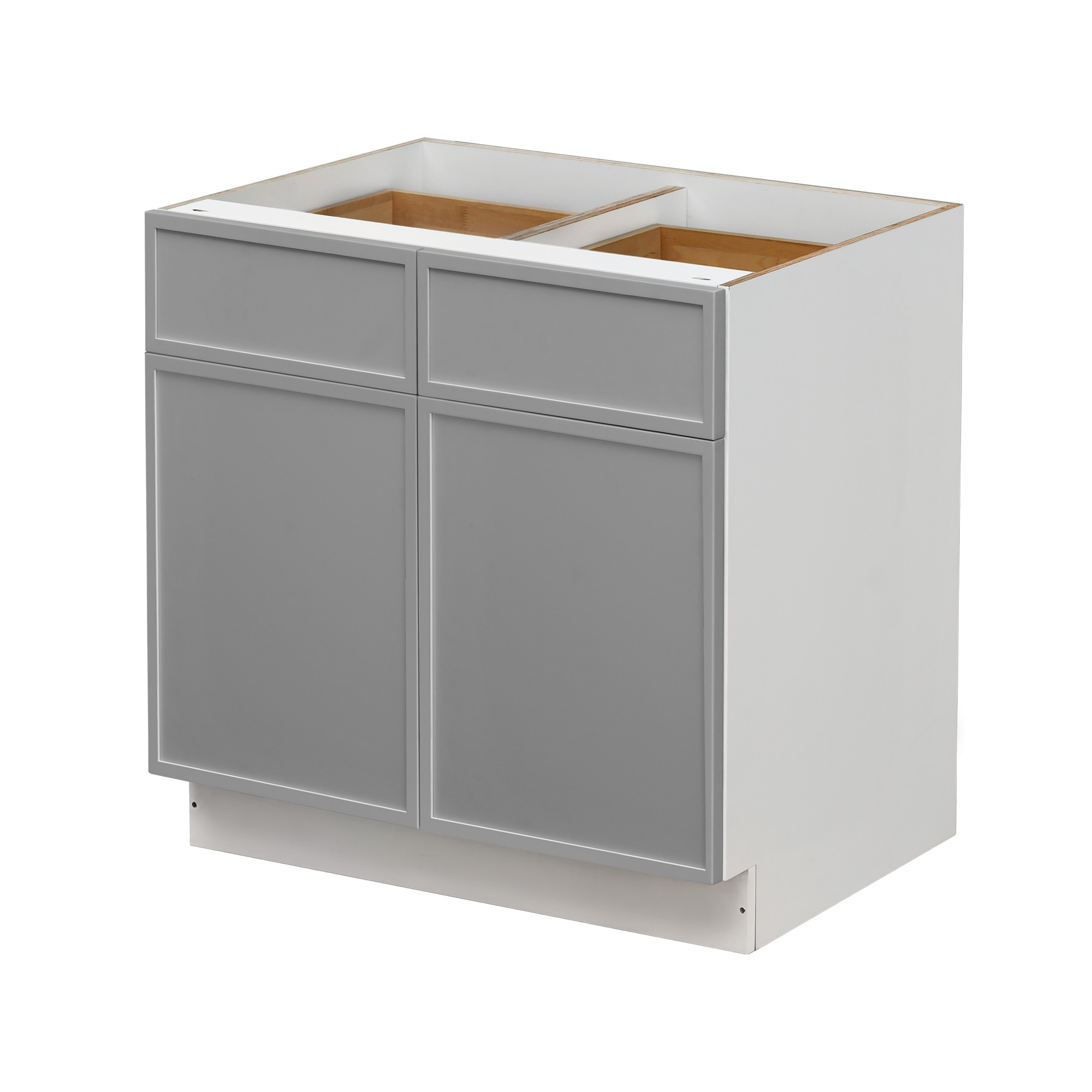 White Box Gray Slim - 39"W Standard Base Cabinet 2-Doors 2-Drawers 1-Adjustable Shelf