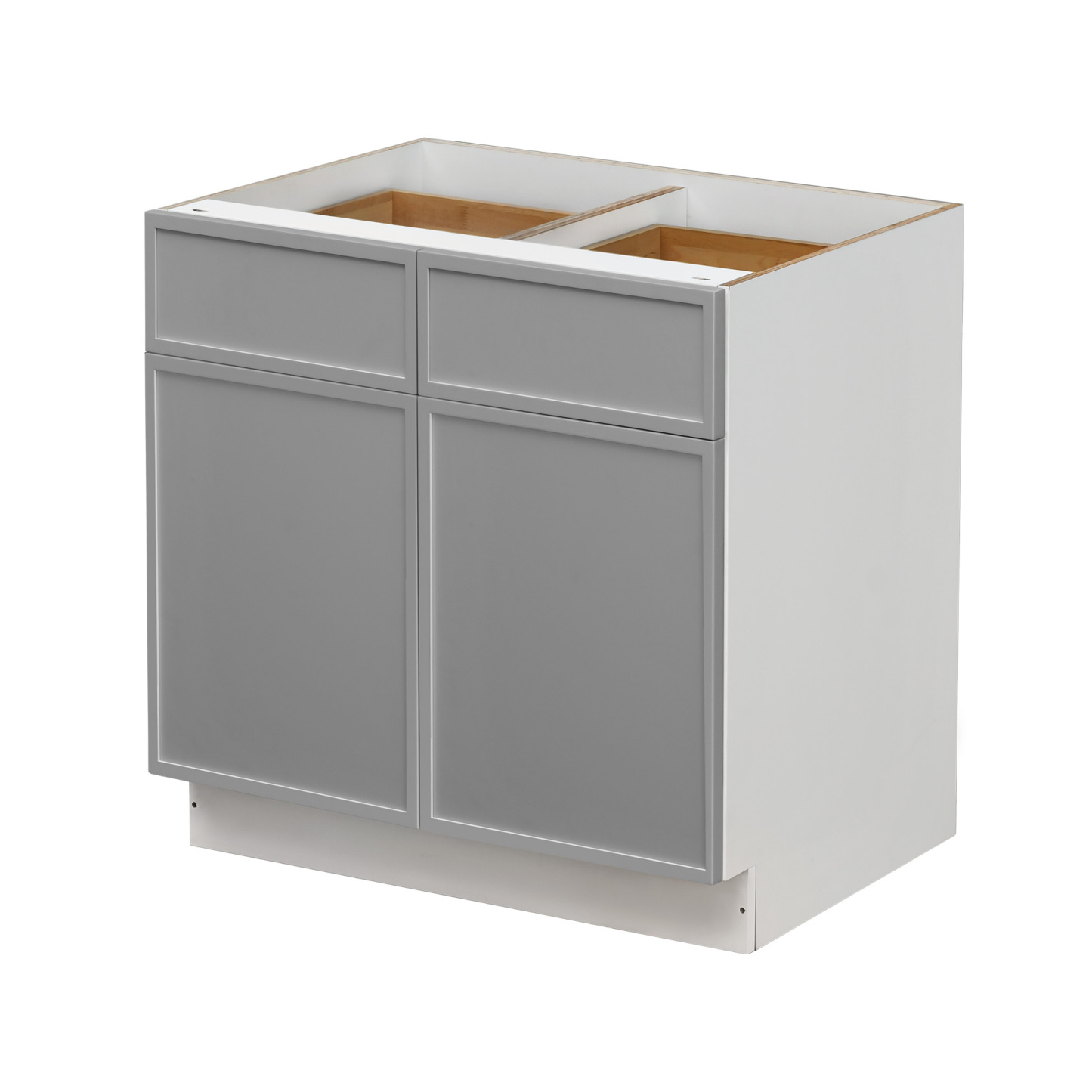 White Box Gray Slim - 39"W Standard Base Cabinet 2-Doors 2-Drawers 1-Adjustable Shelf