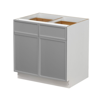 White Box Gray Slim - 39"W Standard Base Cabinet 2-Doors 2-Drawers 1-Adjustable Shelf