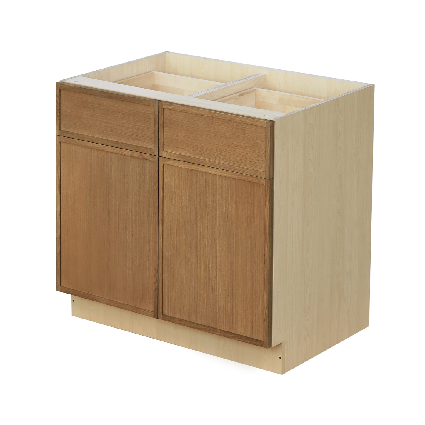 Shady Slim Oak - 39"W Standard Base Cabinet 2-Doors 2-Drawers 1-Adjustable Shelf