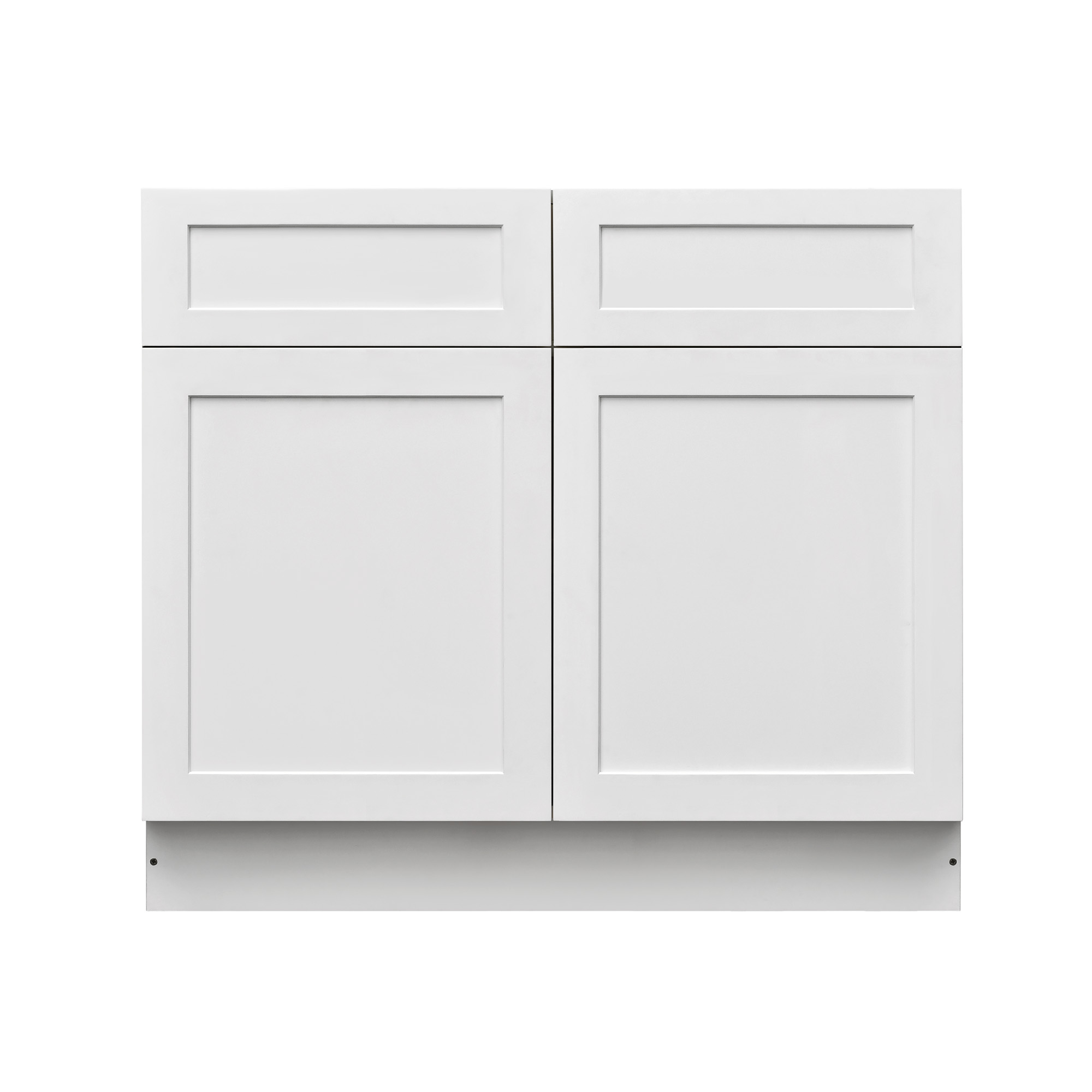 White Shaker - 39"W Standard Base Cabinet 2-Doors 2-Drawers 1-Adjustable Shelf