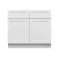 White Shaker - 39"W Standard Base Cabinet 2-Doors 2-Drawers 1-Adjustable Shelf