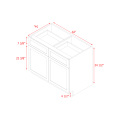 Mallorca White Shaker - 42"W Standard Base Cabinet