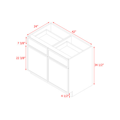 Shady Slim White Shaker - 42"W Base Cabinet