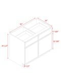 Shady Slim Oak - 42"W Standard Base Cabinet 2-Doors 2-Drawers 1-Adjustable Shelf