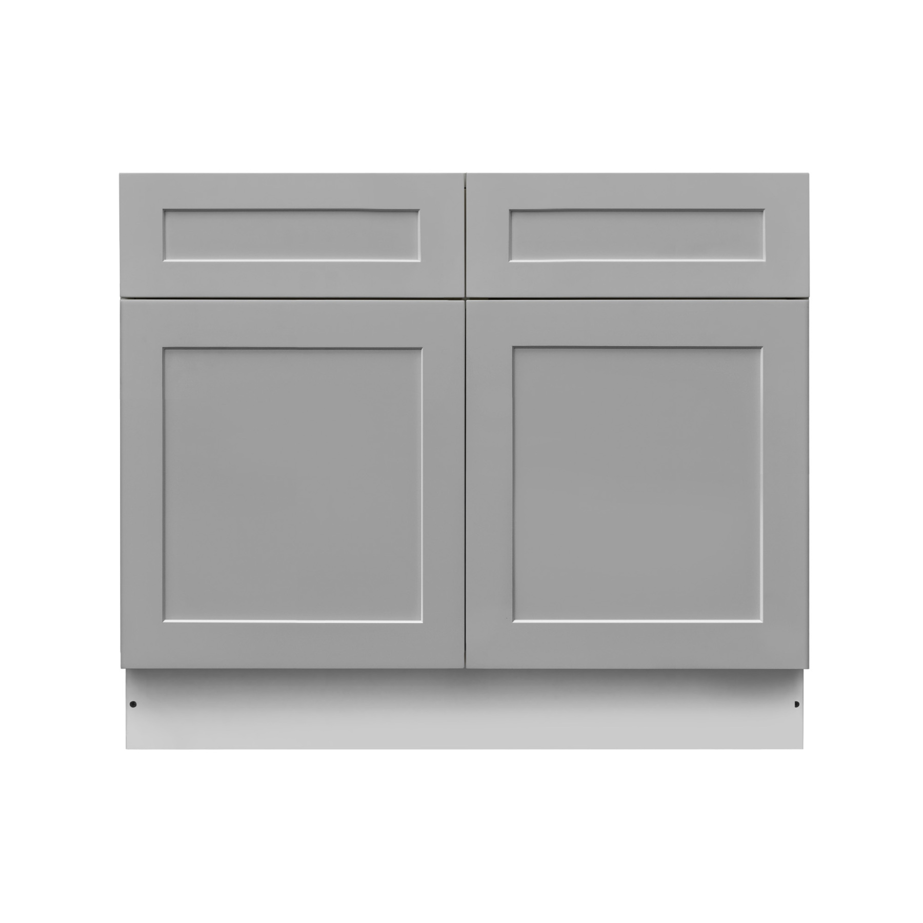 White Box Gray Shaker - 42"W Standard Base Cabinet 2-Doors 2-Drawers 1-Adjustable Shelf