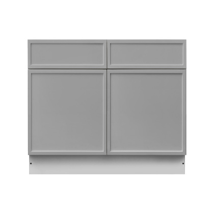 White Box Gray Slim - 42"W Standard Base Cabinet 2-Doors 2-Drawers 1-Adjustable Shelf