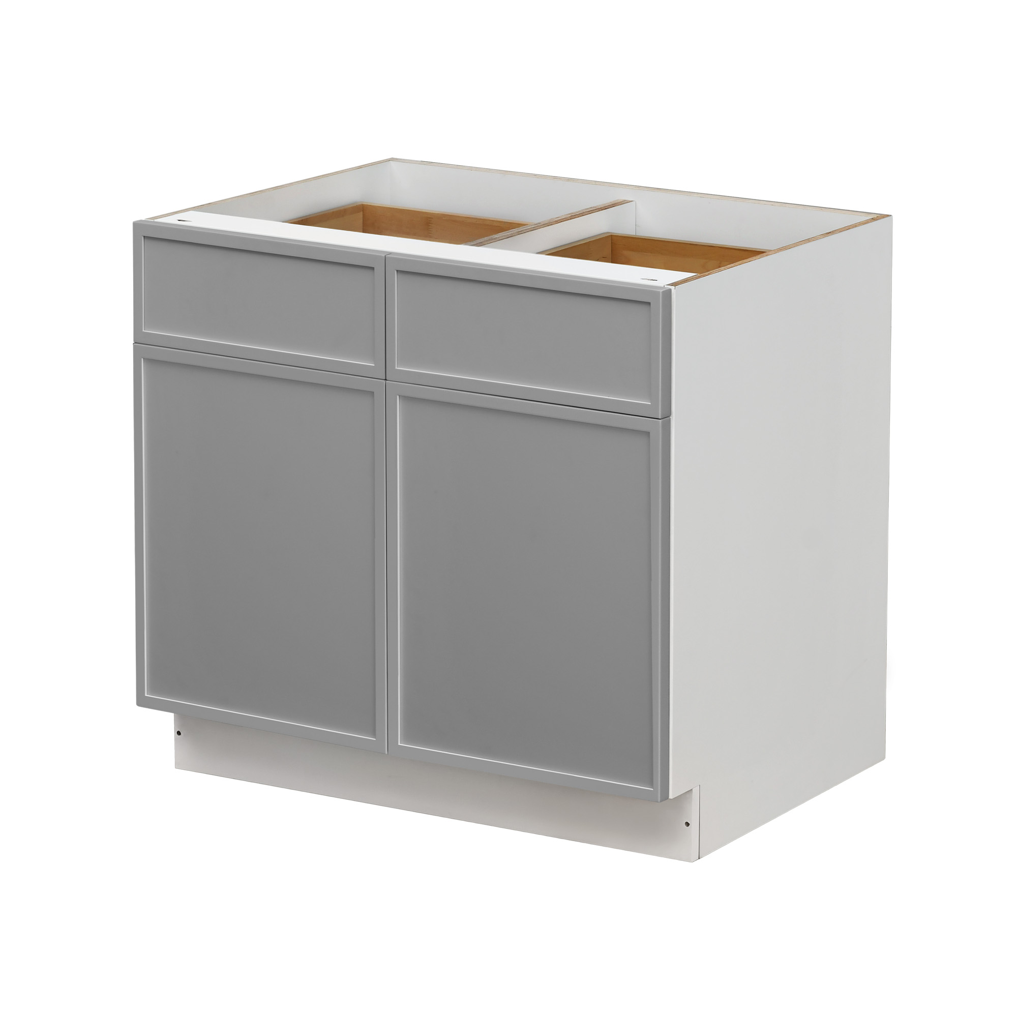 White Box Gray Slim - 42"W Standard Base Cabinet 2-Doors 2-Drawers 1-Adjustable Shelf