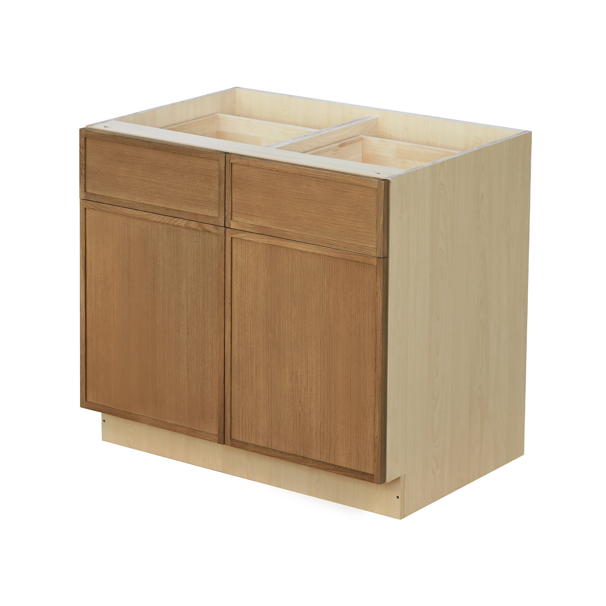 Shady Slim Oak - 42"W Standard Base Cabinet 2-Doors 2-Drawers 1-Adjustable Shelf