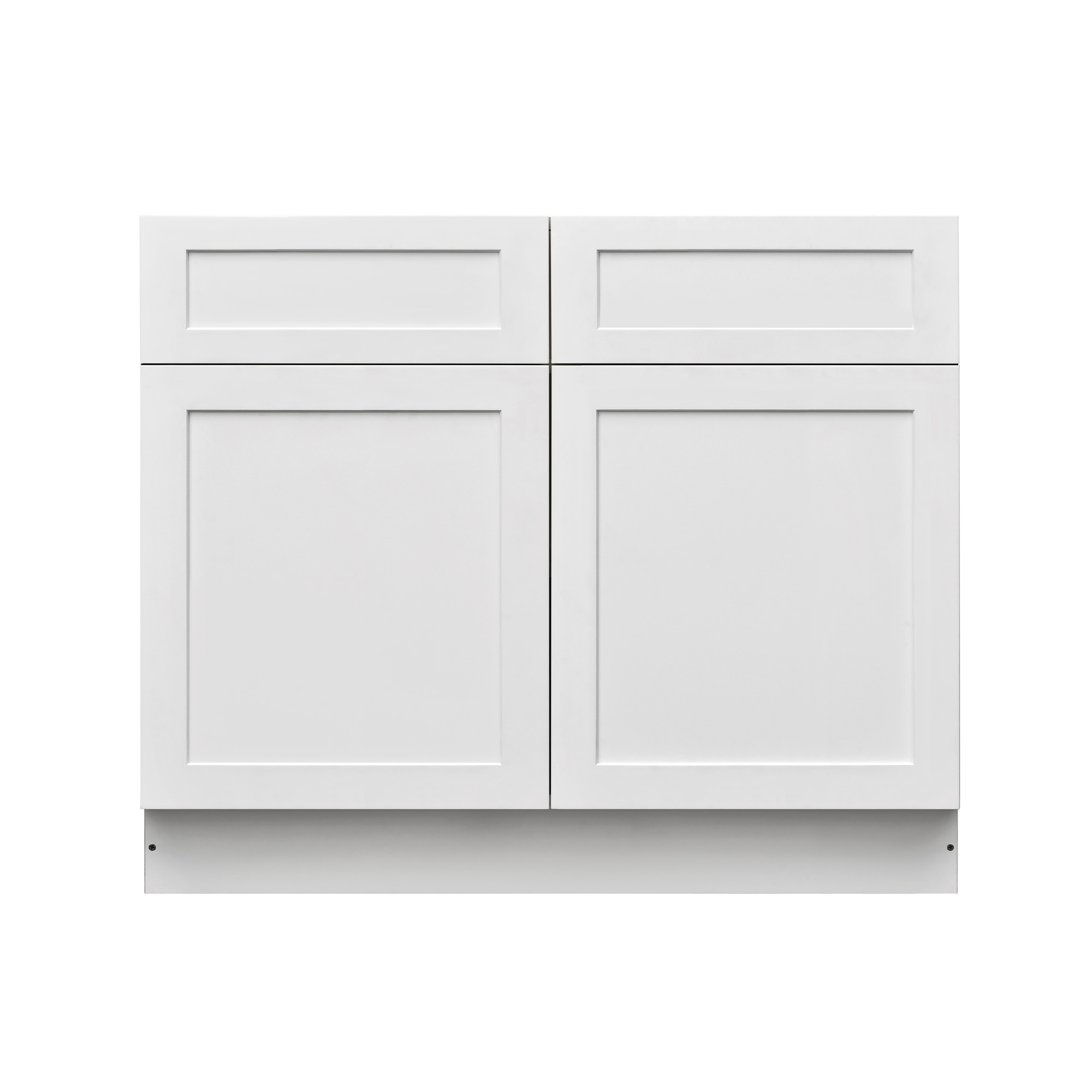 White Shaker - 42"W Standard Base Cabinet 2-Doors 2-Drawers 1-Adjustable Shelf