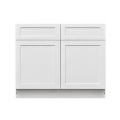 White Shaker - 42"W Standard Base Cabinet 2-Doors 2-Drawers 1-Adjustable Shelf