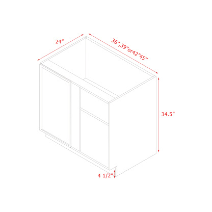 Shady Slim White Shaker - 39"W Base Cabinet