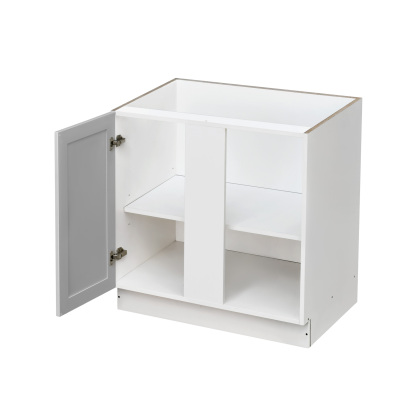 White Box Gray Shaker - 39"W Blind Corner Base Cabinet 1-Door 1-Adjustable Shelf