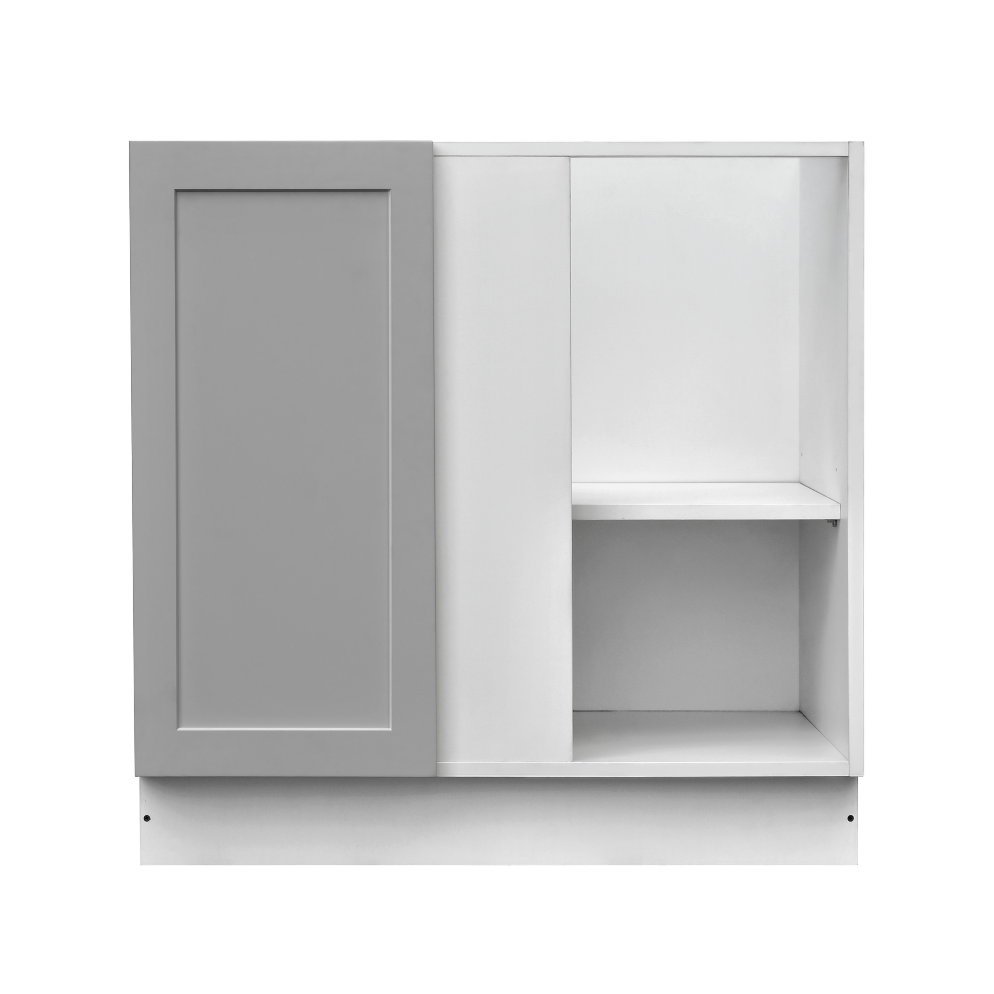 White Box Gray Shaker - 39"W Blind Corner Base Cabinet 1-Door 1-Adjustable Shelf