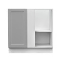White Box Gray Shaker - 39"W Blind Corner Base Cabinet 1-Door 1-Adjustable Shelf