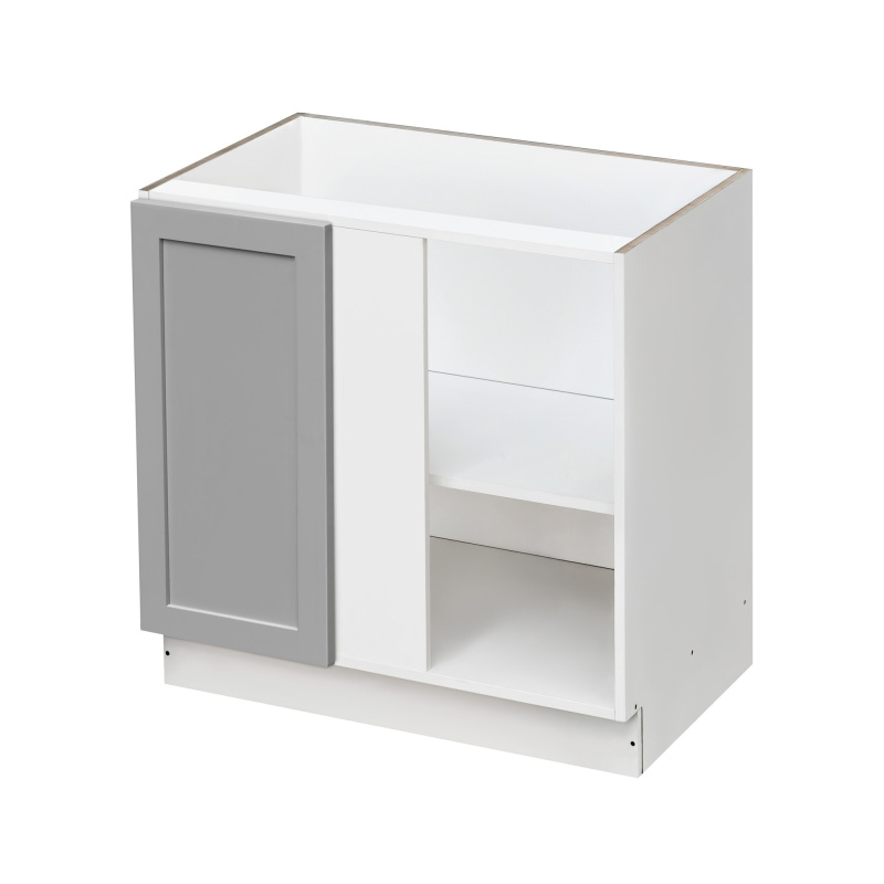 White Box Gray Shaker - 39"W Blind Corner Base Cabinet 1-Door 1-Adjustable Shelf