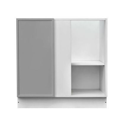 White Box Gray Slim - 39"W Blind Corner Base Cabinet 1-Door 1-Adjustable Shelf